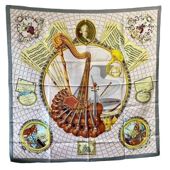 HERMES Hermès Silk Scarf  Hommage a Mozart Hermes Silk Scarf - Picture 10 of 16
